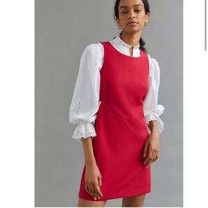 Women's Red Sleeveless Shift Dress
